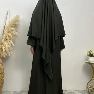 Khimar long vert foncé