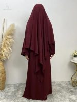 Khimar long violet prune élégant et raffiné