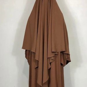 Khimar Marron élégant et léger pour un look moderne