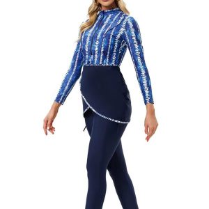 Burkini élégant en couleur océan pour la plage