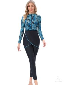 Maillot de bain burkini tropical avec motifs de palmiers