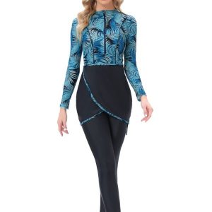 Maillot de bain burkini tropical avec motifs de palmiers