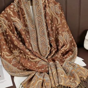 Pashmina brun caramel élégante et douce