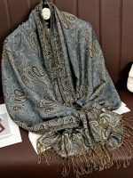 Pashmina gris anthracite en tissu doux et léger