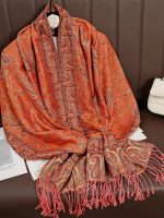 Pashmina orange flamme élégante et douce
