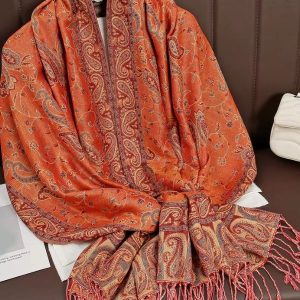 Pashmina orange flamme élégante et douce