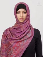Pashmina prune royale élégante et luxueuse