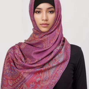 Pashmina prune royale élégante et luxueuse