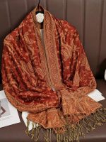 Pashmina rouge ambré élégante et douce