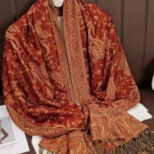 Pashmina rouge ambré élégante et douce