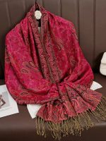 Pashmina rouge rubis élégante et chaude