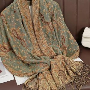 Pashmina céladon en couleur douce et élégante