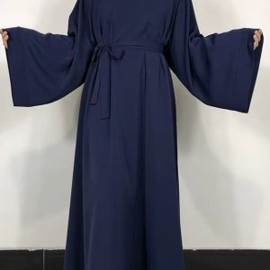 Robe abaya bleu marine élégante et confortable