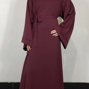 Robe abaya Bordeaux élégante et chic pour occasions spéciales