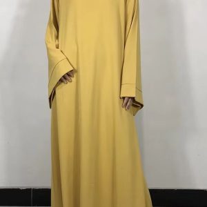 Robe abaya jaune élégante et moderne