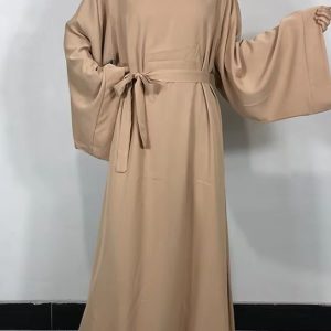 Robe abaya Khaki élégante et moderne