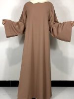 Robe abaya marron élégante pour femmes