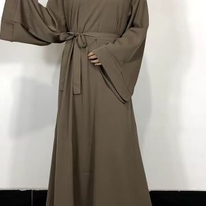 Robe abaya taupe élégante et moderne