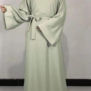 Robe abaya élégante en vert menthe