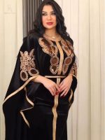 Robe caftan à perles, style oriental chic pour femme