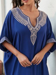 Modèle de djellaba légère en azur