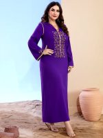 Robe djellaba moderne femme aubergine