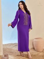 Djellaba femme élégante couleur aubergine