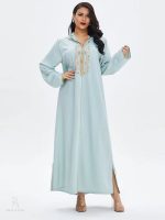 Robe djellaba femme moderne en bleu azurin
