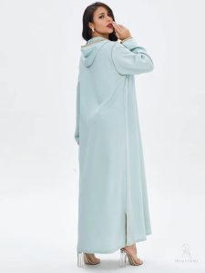 Style moderne djellaba pour femme en teinte azur