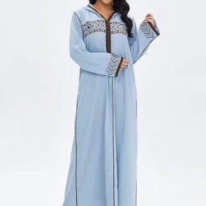 Robe djellaba moderne femme "Ciel Glacé