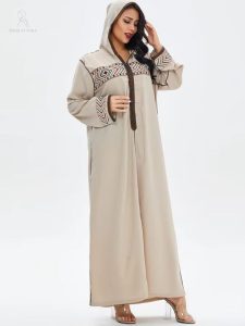 Djellaba élégante pour femme en couleur écru