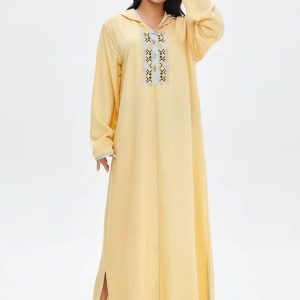Robe djellaba femme moderne en Or Pâle