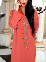 Djellaba féminine moderne couleur terracotta