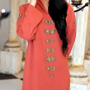 Djellaba féminine moderne couleur terracotta