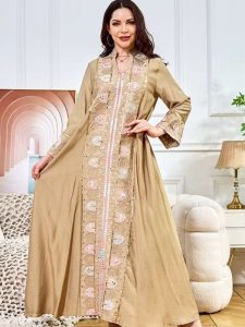 Robe djellaba marocaine Al-Layali, élégance traditionnelle