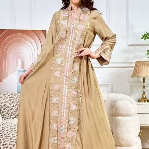 Robe djellaba marocaine Al-Layali, élégance traditionnelle