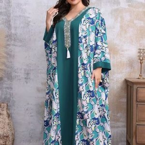 Robe djellaba marocaine Al-Suhail en tissu traditionnel