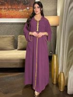 Robe djellaba marocaine Violet Sépia