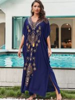 Robe djellaba bleue marine élégante pour femmes