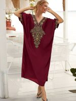 Djellaba rubis royal, style traditionnel et chic