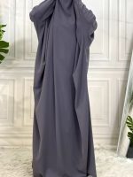 Robe Jilbab gris élégante et moderne