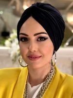 Turban hijab noir élégant et polyvalent pour un style moderne
